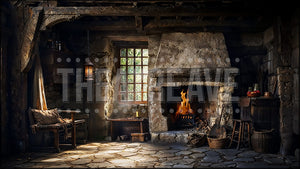 Rustic Cottage, a Cinderella projection backdrop by Theatre Avenue.