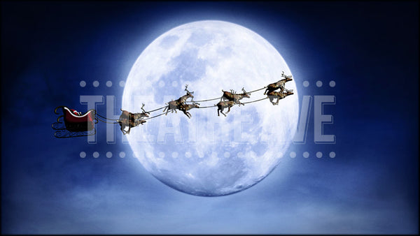Santa Across Moon Projection (Animated)