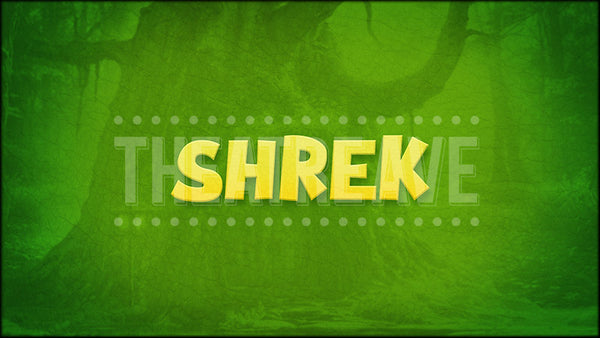 Shrek Show Curtain projection backdrop and digital scenery by Theatre Avenue.