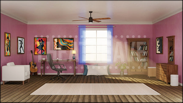 Sixties Teen Room, a Hairspray projection backdrop by Theatre Avenue.
