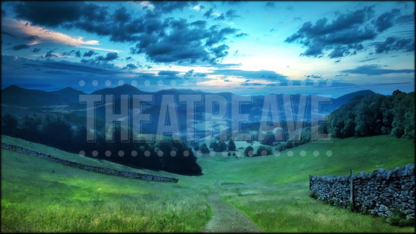 Sleepy Valley at Dusk, a Sleepy Hollow projection backdrop by Theatre Avenue.