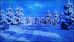 Snowy Journey at Night, a Christmas Story animated projection backdrop by Theatre Avenue.