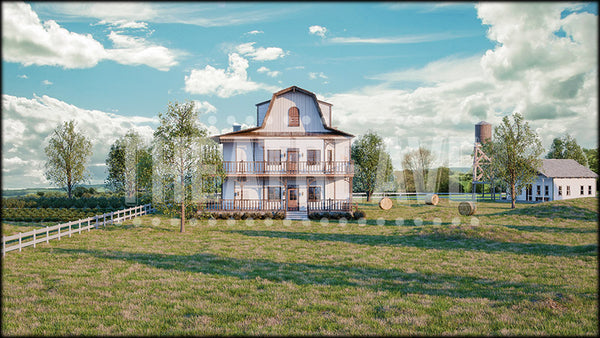 Southern Farmhouse, a Color Purple projection backdrop and digital scenery by Theatre Avenue.