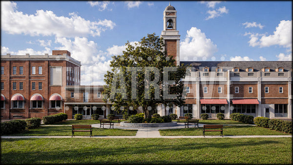 Southern Town Square, a Color Purple projection backdrop and digital scenery by Theatre Avenue.