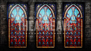 Stained Glass Windows, a Sister Act projection backdrop by Theatre Avenue.