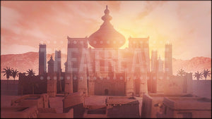 Sultan's Palace at Sunrise, an Aladdin projection backdrop by Theatre Avenue.
