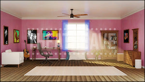 Modern Teen Room, a Mean Girls projection backdrop and digital scenery by Theatre Avenue.