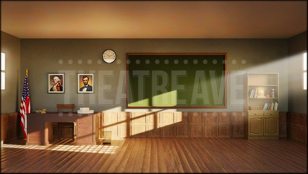 Traditional Classroom, a Christmas Story projection backdrop by Theatre Avenue.