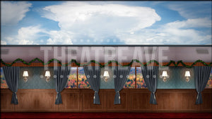 Autumn Train Car II, White Christmas animated digital scenery by Theatre Avenue.