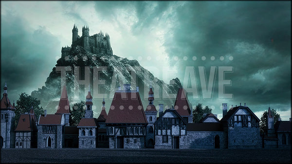 Transylvania Heights, a Young Frankenstein projection backdrop and digital scenery by Theatre Avenue.