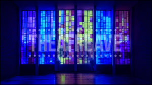 Vibrant Chapel at Night, an All Shook Up projection backdrop and digital scenery by Theatre Avenue.