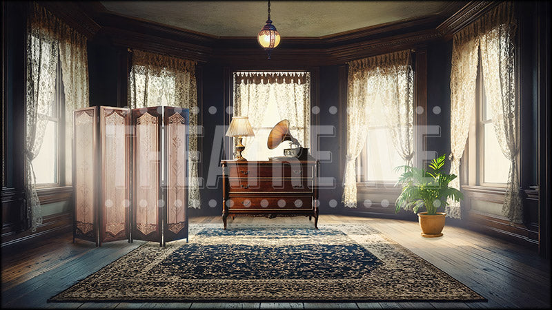 Vintage Apartment, a Chicago projection backdrop and digital scenery by Theatre Avenue.