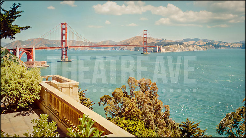 Vintage Golden Gate Bridge, a Guess Who's Coming to Dinner projection backdrop by Theatre Avenue.