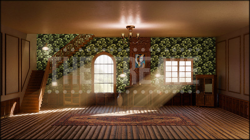 Vintage Living Room, a Beetlejuice projection backdrop and digital scenery by Theatre Avenue.