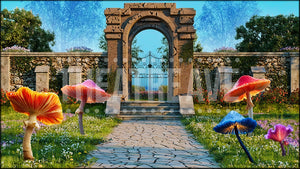 Wonderland Gate, an Alice in Wonderland projection backdrop and digital scenery by Theatre Avenue.