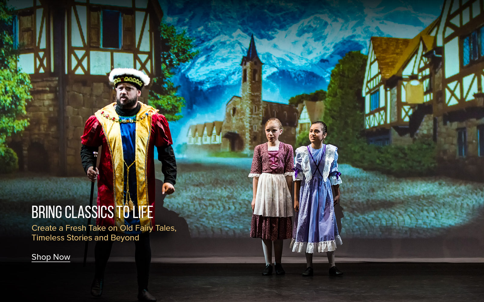 Digital theatre projections by Theatre Avenue for fairy tales like Into the Woods, Beauty and the Beast and beyond
