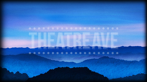 Bluegrass Mountains Dusk, a digital projection backdrop well suited for theatre, ballet and dance performances like Bright Star, Big Fish, and Sound of Music