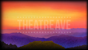 Sunset mountain digital projection for theatre shows like Bright Star, Oklahoma, and Big Fish