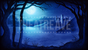 Castle Lake Blue, a digital projection backdrop perfect for shows like Midsummer Night's Dream, Swan Lake and more