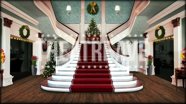 Christmas Inn, a White Christmas projection backdrop by Theatre Avenue.