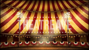 Circus Tent, a digital theatre projection backdrop perfect for shows like Big Fish and Annie Get Your Gun