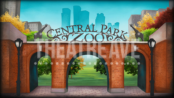 City Zoo, a digital theatre projection backdrop perfect for shows like Madagascar and Elf the Musical
