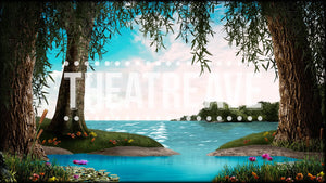 Cool Afternoon Lake, an animated Big Fish projection backdrop by Theatre Avenue.