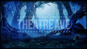 Enchanted Night Forest, a digital theatre projection backdrop for school performances.