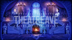 Great Hall at Night, an Addams Family digital projection backdrop by Theatre Avenue.
