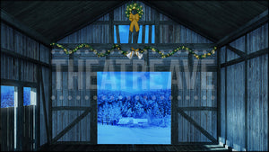 Holiday Barn, a White Christmas projection backdrop by Theatre Avenue.
