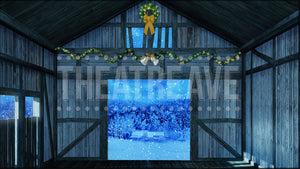 Holiday Barn, a White Christmas projection backdrop by Theatre Avenue