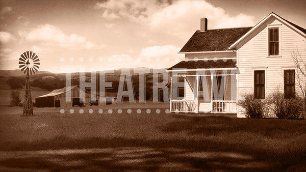 Kansas Farmhouse, a digital projection backdrop for theatre, ballet and dance performances like Wizard of Oz
