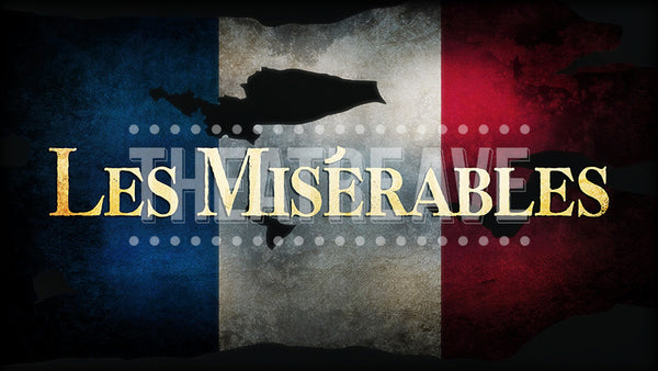 Les Misérables title projection by Theatre Avenue, for the school edition.