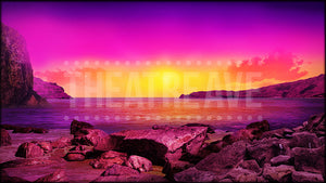 Mediterranean Shore at Sunset, a Mamma Mia projection backdrop by Theatre Avenue.