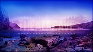 Mediterranean Shore at Twilight, a Mamma Mia projection backdrop by Theatre Avenue.