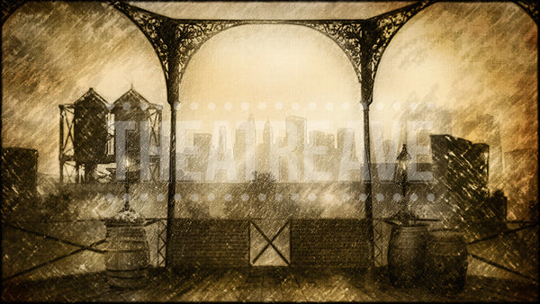 NYC Terrace Drawing, a digital theatre and ballet projection backdrop for shows like Newsies.