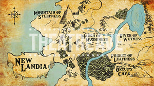 New Landia Map, a She Kills Monsters projection backdrop by Theatre Avenue.