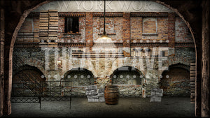 Newspaper Cellar, a digital theatre projection backdrop perfect for shows like Newsies.