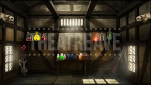 Potions Classroom, a Puffs projection backdrop by Theatre Avenue.