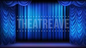 Show Curtain Blue, a digital projection backdrop for shows like Big Fish, Grease and Bye Bye Birdie.