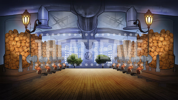 Squirrel Nut Room, a digital theatre projection backdrop perfect for shows like Charlie and the Chocolate Factory.