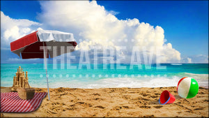 Summer Beach, a Frozen projection backdrop by Theatre Avenue.