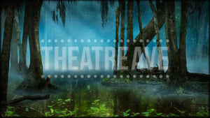 Swamp at Night, a digital theatre projection backdrop perfect for shows like Big Fish, Alice in Wonderland, and Shrek