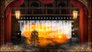 Vaudeville Theater II, a digital projection backdrop for Newsies to show Jack Kelly's Santa Fe painting in progress.