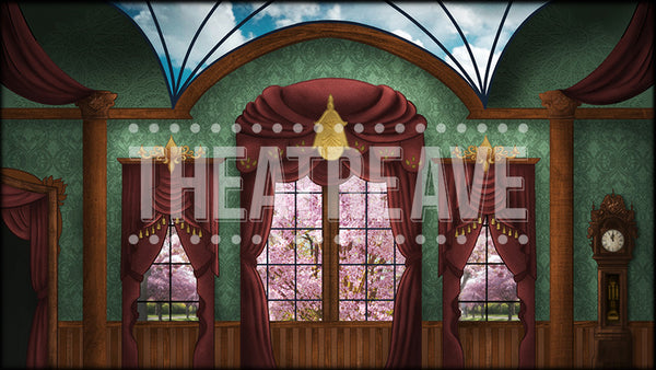 Victorian Parlor a digital theatre projection backdrop perfect for shows like Annie, Mary Poppins, and Sound of Music.