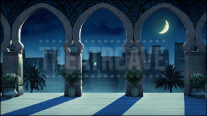 Arabian Balcony, an Aladdin projection backdrop by Theatre Avenue.