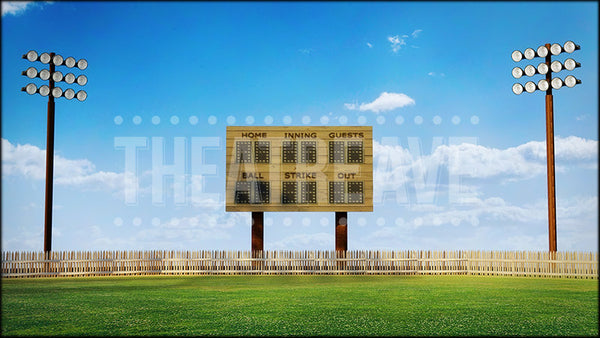 Baseball Outfield, a Charlie Brown projection backdrop by Theatre Avenue.