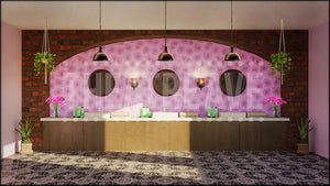 Beauty Salon, a Legally Blonde projection backdrop by Theatre Avenue.