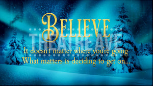 Believe Text, a Polar Express animated projection by Theatre Avenue.