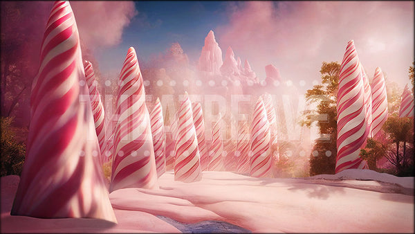 Candy Cane Forest, a Nutcracker projection backdrop by Theatre Avenue.